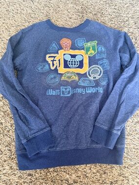 Disney Blue Graphic Crewneck Sweater